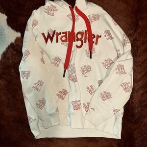 Wrangler White Hoodie with Red Details